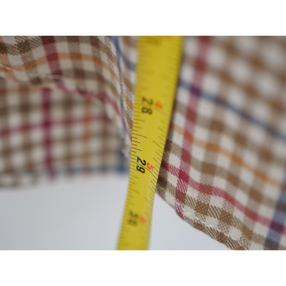 Abercrombie & Fitch Flannel Shirt Muscle Check Large Orange blue - Picture 7 of 8